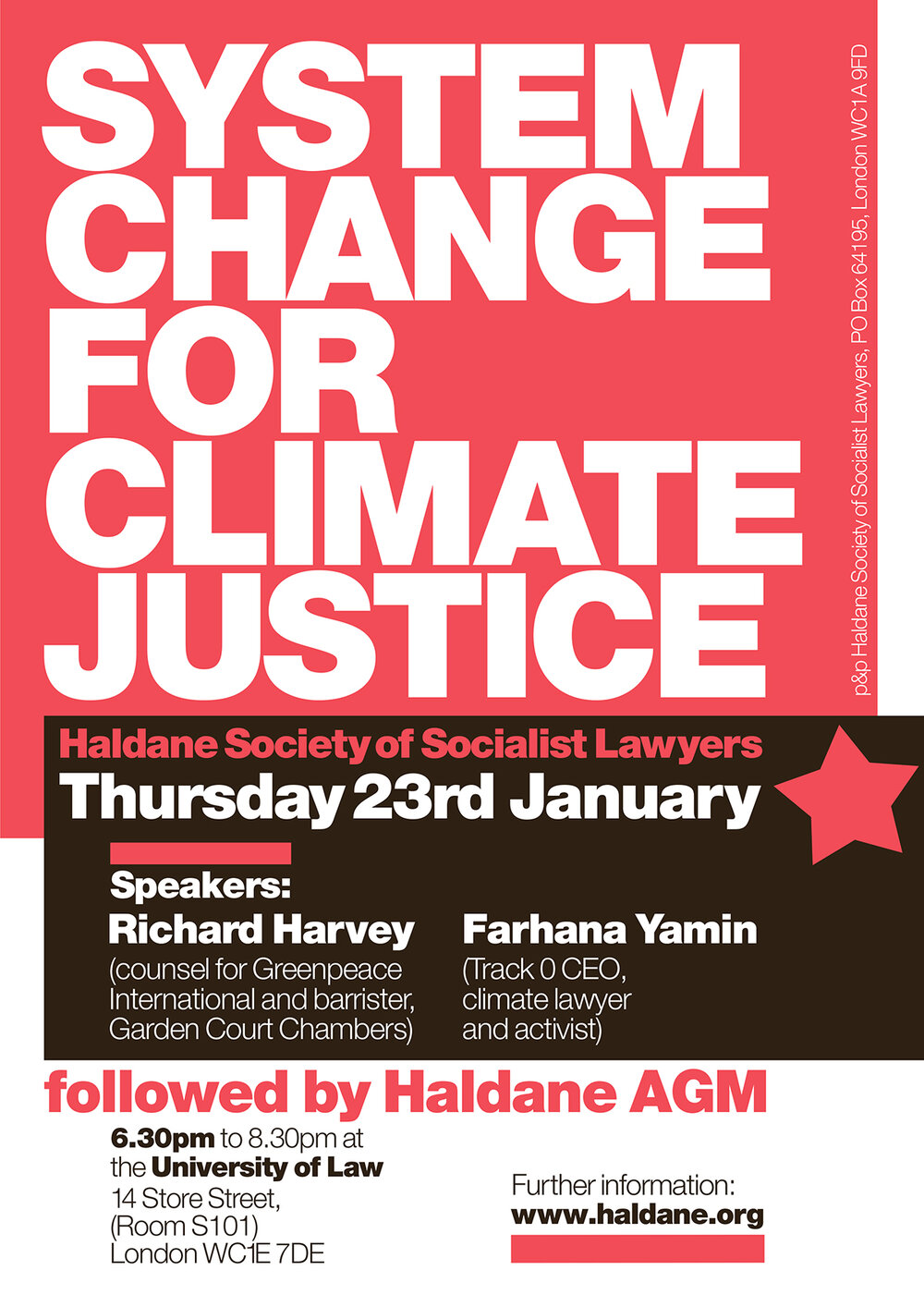 system change for climate justice poster